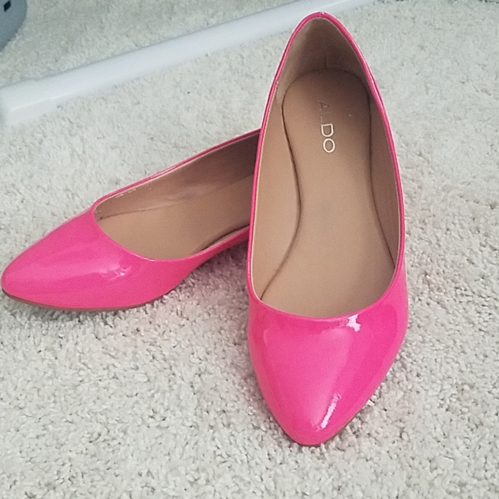 Pink Patent Leather Aldo Pointy Toe Flats